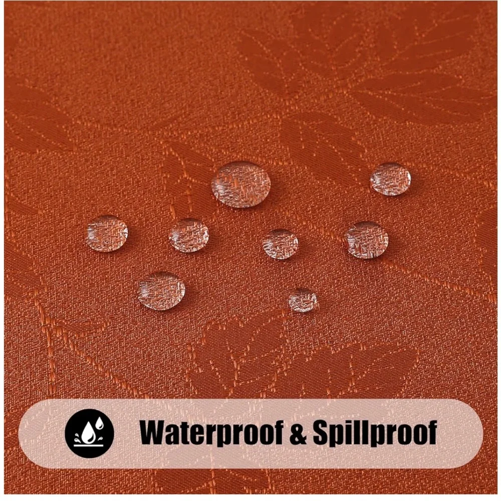 Elegant Rust/Burnt orange‎  Tablecloth with Leaf Pattern Size 60 x 120 NEW